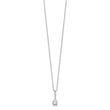 Sterling Silver E-coated CZ 17.75in Necklace