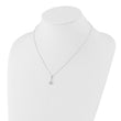 Sterling Silver E-coated CZ 17.75in Necklace