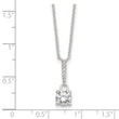 Sterling Silver E-coated CZ 17.75in Necklace