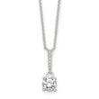Sterling Silver E-coated CZ 17.75in Necklace