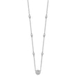 Sterling Silver Rhodium-plated with CZ Stations 16in w/2in ext Necklace