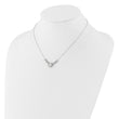 Sterling Silver Rhodium-plated with CZ 16in w/2in ext Necklace