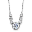 Sterling Silver Rhodium-plated with CZ 16in w/2in ext Necklace