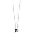 Sterling Silver RH-plated Black/White CZ Yin Yang 16in w/2in ext. Necklace