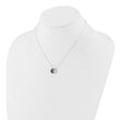 Sterling Silver RH-plated Black/White CZ Yin Yang 16in w/2in ext. Necklace