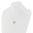 Sterling Silver Gold-tone White Rhodium D/C 16in w/2in ext. Necklace