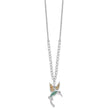 Sterling Silver Rhod-pltd CZ/Crystal Hummingbird 16in w/2in ext Necklace
