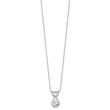 Sterling Silver Rhodium-plated CZ Cat w/2IN Ext Necklace
