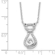 Sterling Silver Rhodium-plated CZ Cat w/2IN Ext Necklace