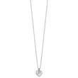 Sterling Silver Rhod-plated MOP/CZ Paw w/2IN Ext Necklace