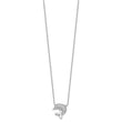 Sterling Silver Rhodium-plated Polished CZ Dolphin 18 inch with 2 inch extention Necklace