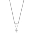 Sterling Silver Rhod-plate STAR CZ w/2IN Ext Layer Necklace