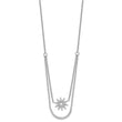 Sterling Silver Rhodium-plated Two Strand CZ Star 16in 1.5in ext Necklace