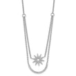 Sterling Silver Rhodium-plated Two Strand CZ Star 16in 1.5in ext Necklace