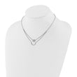 Sterling Silver Rhod-plated Two Strand CZ Circle 16in 1.5in ext Necklace