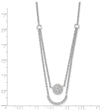 Sterling Silver Rhod-plated Two Strand CZ Circle 16in 1.5in ext Necklace