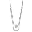 Sterling Silver Rhod-plated Two Strand CZ Circle 16in 1.5in ext Necklace