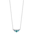 Sterling Silver  RH-pl Multi Color CZ Reconstituted Turq. w/2in ext Necklac