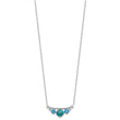 Sterling Silver  RH-pl Multi Color CZ Reconstituted Turq. w/2in ext Necklac - Birthstone Company