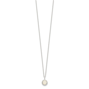 Sterling Silver E-coated Moonstone 17.75in w/2in ext Necklace