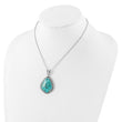 Sterling Silver RH-pl Oxidized Compressed Turquoise w/1.75in ext Necklace
