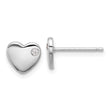 Sterling Silver RH-plated CZ Heart 18in Necklace and Post Earring Set - Birthstone Company