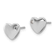 Sterling Silver RH-plated CZ Heart 18in Necklace and Post Earring Set - Birthstone Company