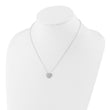 Sterling Silver RH-plated CZ Heart 18in Necklace and Post Earring Set - Birthstone Company
