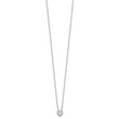 Sterling Silver Rhodium-plated Polished CZ Heart Children's 13in w/2in Ext. Necklace & Stud Earring Set - Birthstone Company