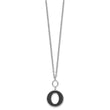 Sterling Silver Rhodium-plated 18in w/2in ext  Black Enamel Circle Necklace - Birthstone Company