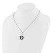Sterling Silver Rhodium-plated 18in w/2in ext  Black Enamel Circle Necklace - Birthstone Company