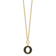 Sterling Silver Gold-plated 18in w/2in ext Black Enamel Circle Necklace - Birthstone Company