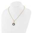 Sterling Silver Gold-plated 18in w/2in ext Black Enamel Circle Necklace - Birthstone Company