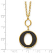 Sterling Silver Gold-plated 18in w/2in ext Black Enamel Circle Necklace - Birthstone Company