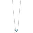 Sterling Silver RH-pl Cr.Opal Palm Tree 16in Necklace w/2in ext/Earring Set