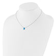 Sterling Silver RH-pl Blue Cr.Opal Oval 16in Necklace w/1.75 ext/Earring Se