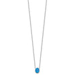 Sterling Silver RH-pl Blue Cr.Opal Oval 16in Necklace w/1.75 ext/Earring Se