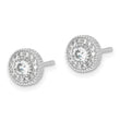 Sterling Silver RH-plated CZ Post Earrings and 16in Necklace w/2in ext Set