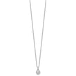 Sterling Silver RH-plated CZ Post Earrings and 16in Necklace w/2in ext Set