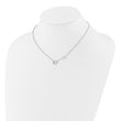 Sterling Silver Rhodium-plated CZ & Heart w/ 2in Ext. Children's Necklace