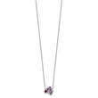 SS Rhodium Amethyst Pink Quartz/Garnet/ Wht Topaz 18in Necklace