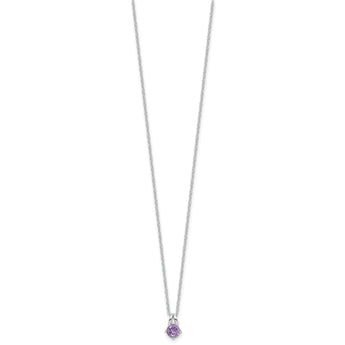 Sterling Silver Rhodium-plated .45AM Amethyst 16in w/2in ext Necklace