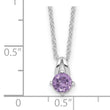 Sterling Silver Rhodium-plated .45AM Amethyst 16in w/2in ext Necklace