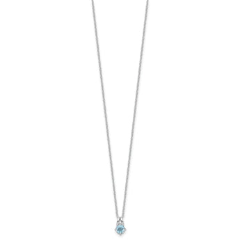 Sterling Silver Rhodium-plated .59BT Blue Topaz 16in w/2in ext Necklace