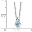 Sterling Silver Rhodium-plated .59BT Blue Topaz 16in w/2in ext Necklace