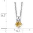 Sterling Silver Rhodium-plated .45CI Citrine 16in w/2in ext Necklace