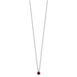 Sterling Silver Rhodium-plated .6GA Garnet 16in w/1in ext Necklace