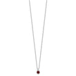 Sterling Silver Rhodium-Rhodium-Plated .6GA Garnet 16in w/1in ext Necklace - Birthstone Company