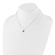 Sterling Silver Rhodium-Rhodium-Plated .6GA Garnet 16in w/1in ext Necklace - Birthstone Company
