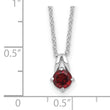 Sterling Silver Rhodium-Rhodium-Plated .6GA Garnet 16in w/1in ext Necklace - Birthstone Company